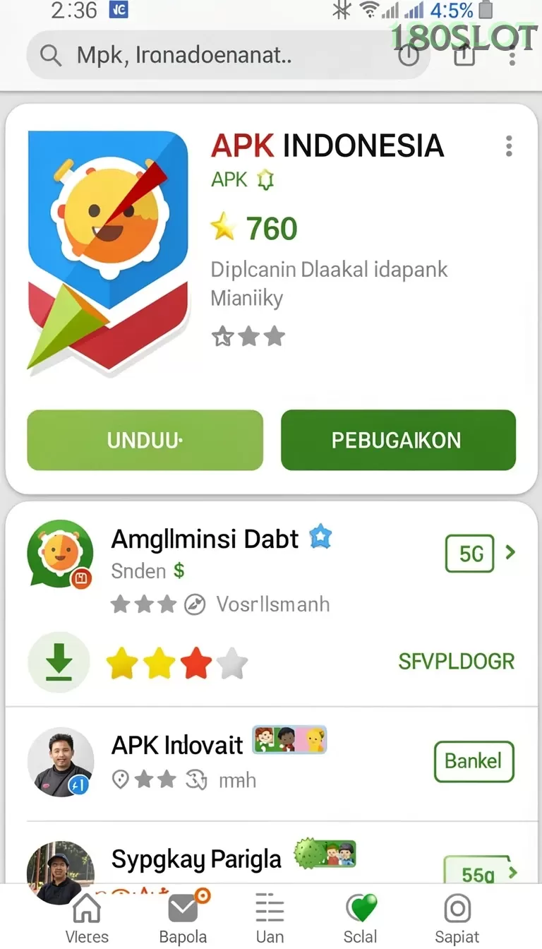 Cuplikan layar A7777 — menu navigasi